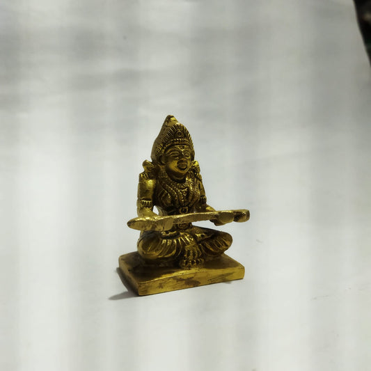 Goddess Annapurna Brass Idol (2.5-inch) | Blessings of Abundance & Skill
