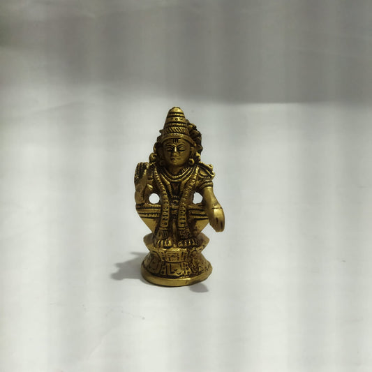 Lord Ayyappa Swami Brass Idol (4-inch) | Dharma Shasta