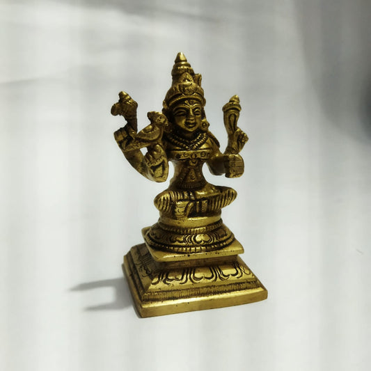 Brass Kamatchi Amman Idol – 3.5 inch | Traditional Handcrafted Goddess Statue for Pooja & Home Decor