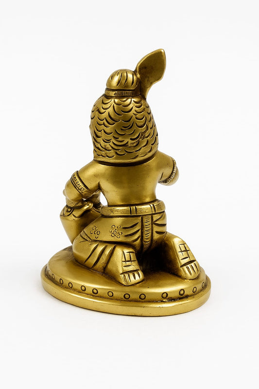 Baby Krishna Brass With Makhan Handi Idol 3 Inch
