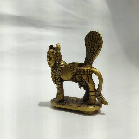 Brass Mythical Creature Statue – 3.5 Inch | Traditional Handcrafted Decorative Showpiece