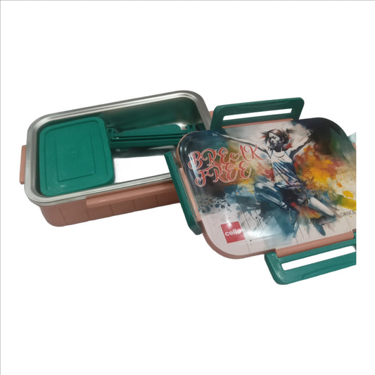 SMARTY INSULATED LUNCH BOX WITH STEEL INNER WITH 2 EXTRA CLIPS 2 CONTAINERS LUNCH BOX