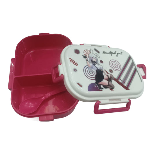 Leak Proof Kids plastic Lunch Box /Nasta Dibba/Tiffin Box for School Children,2 Compartment