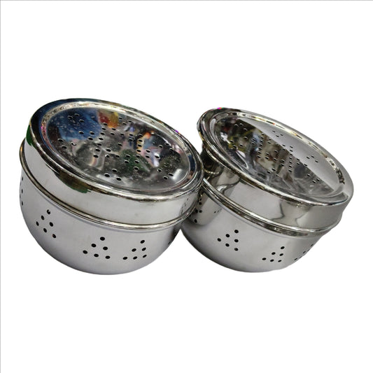 Stainless Steel Puri Dabba Flat Box with Air Vent – Whopper Series
