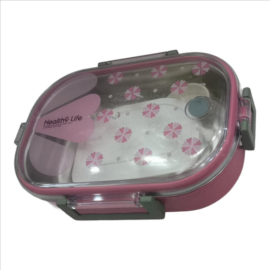 Stainless Steel 3-Piece Lunch Box Set with Transparent