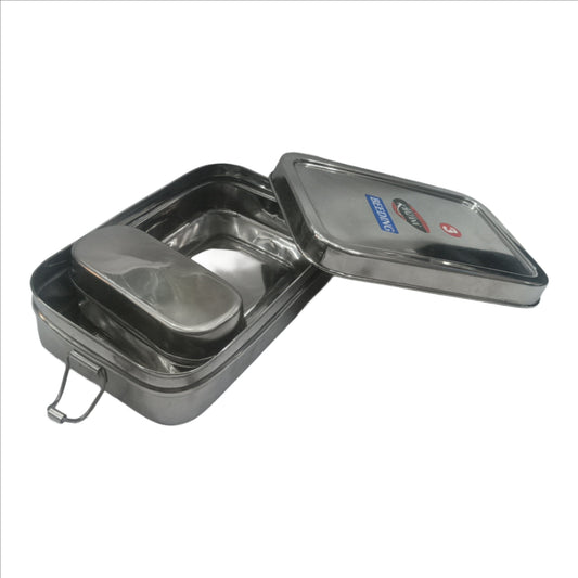 Stainless Steel Food Pack Lunch Box for School/Office, Steel Tiffin Box with Locking Clip