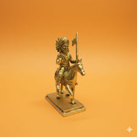 Brass Baba Ramdev Ji Idol on Horse – 5.4 Inch | Handcrafted Brass Statue | Home &amp; Temple Decor