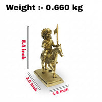 Brass Baba Ramdev Ji Idol on Horse – 5.4 Inch | Handcrafted Brass Statue | Home &amp; Temple Decor