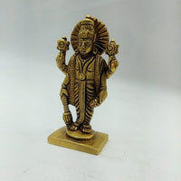 Brass Lord Vishnu Idol – Compact Divine Statue for Home & Office (9 cm × 3 cm × 4 cm)