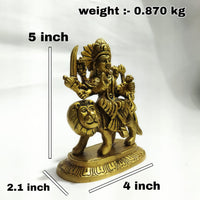 Brass Goddess Durga Idol – 5 inch | Divine Maa Durga Statue for Pooja &amp; Home Decor