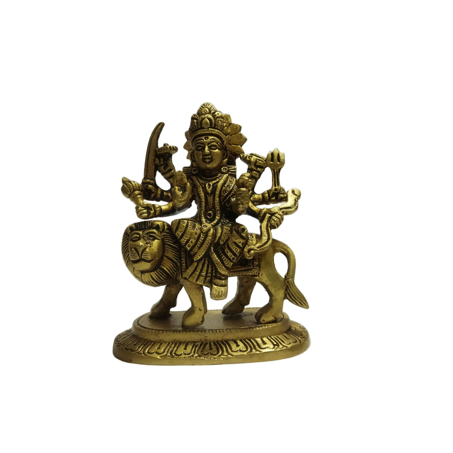 Brass Goddess Durga Idol – 5 inch | Divine Maa Durga Statue for Pooja &amp; Home Decor