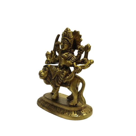 Brass Goddess Durga Idol – 5 inch | Divine Maa Durga Statue for Pooja &amp; Home Decor
