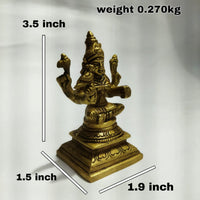 Brass Kamatchi Amman Idol – 3.5 inch | Traditional Handcrafted Goddess Statue for Pooja &amp; Home Decor