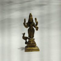 Majestic Murugan Swami Brass Idol (4-inch) | Kartikeya Statue