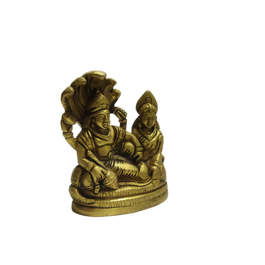 Brass Vishnu and Lakshmi Idol