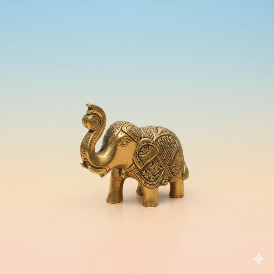 Brass Elephant Pair Showpiece – Traditional Vastu & Home Décor