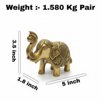 Brass Elephant Pair Showpiece – Traditional Vastu & Home Décor