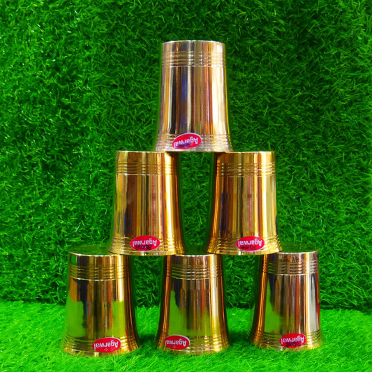 Brass Water Glass Set of 6