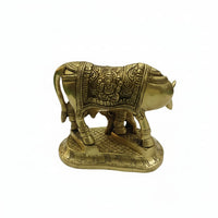Kamdhenu Cow With Calf Brass Sculpture – Divine Prosperity &amp; Blessings for Your Home