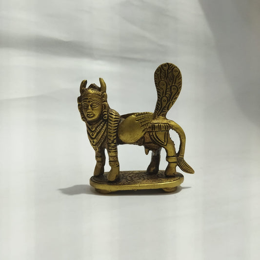 Brass Mythical Creature Statue – 3.5 Inch | Traditional Handcrafted Decorative Showpiece