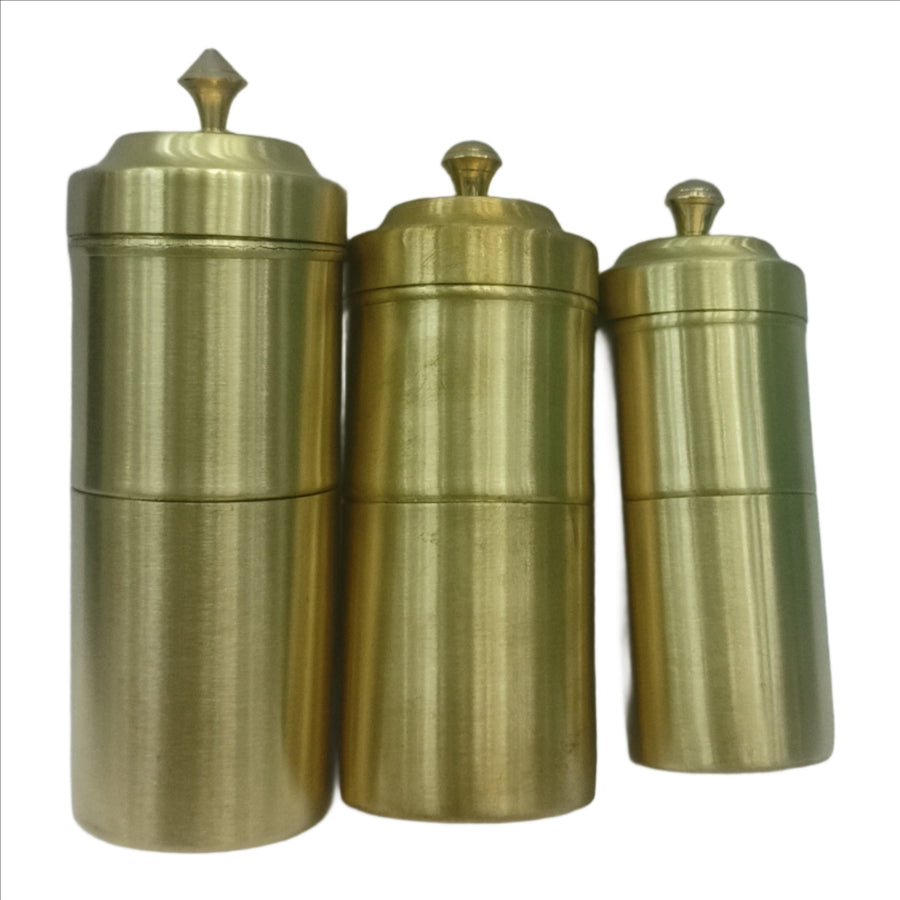 Handcrafted Pure Brass Coffee Filter with Sting Lid – Traditional South Indian Drip Brewer for Authentic Filter Kaapi, Durable & Elegant