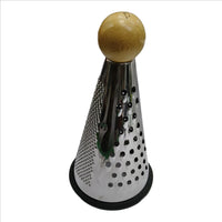 Cone Parmesan Cheese Grater – Stainless Steel Multi-Function Handheld Vegetables Grater with Wooden Handle & Non-Slip Base