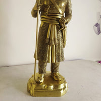 Brass Standing Maharana Pratap, Yellow, 7 x 5 x 9 Inch (L x W x H)for Home Office Mandir Decor Gift Items Collectible Handicraft Art
