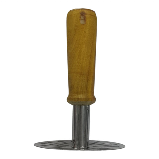 Kitchen Stainless Steel Potato Masher, Pav Bhaji Masher with Wooden Handle