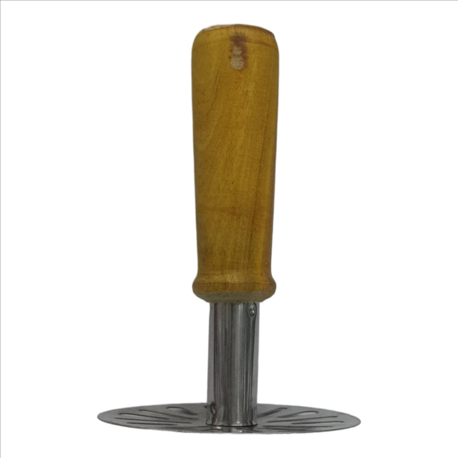 Kitchen Stainless Steel Potato Masher, Pav Bhaji Masher with Wooden Handle