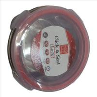 Stainless Steel Airtight Leak Proof Food Storage Container, Transparent Plastic Click-Lock Lid