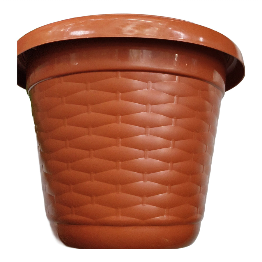DIVINE TREE Round Plastic Flower Pots Planters for Outdoor & Indoor Gardening Pack of 1