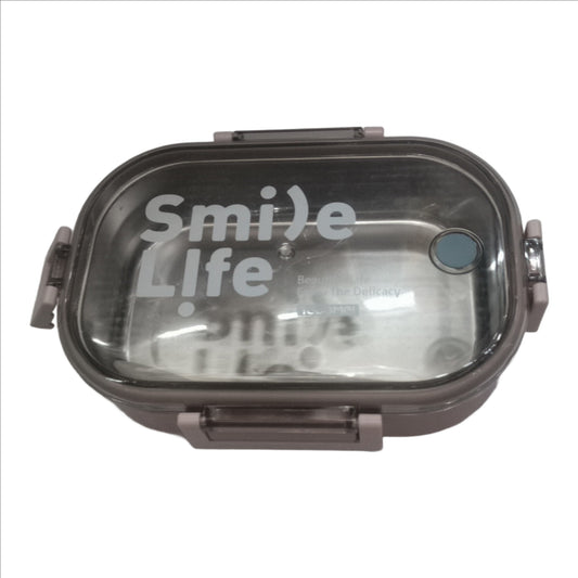 Stainless Steel Square Shape Lunch Box Leakproof Design Hot Insulated Tiffin Box Transparent Lid Container for School, Office for Men Women -