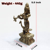 Brass Krishna Idol Playing Flute – 5.5 Inch