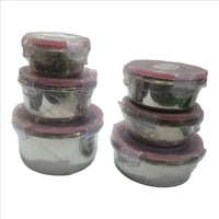 Stainless Steel Airtight Leak Proof Food Storage Container, Transparent Plastic Click-Lock Lid