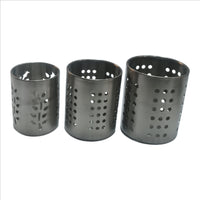 Stainless Steel Leaf Hole Cutlery Holder, Spoon Holder, Pen Holder, Brush Stand (Round)