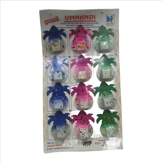 Small Wall Stick Agarbatti Stand Holder, Hook for puja, Steel | Pack of 12 | (Multi Color), Alloy Steel