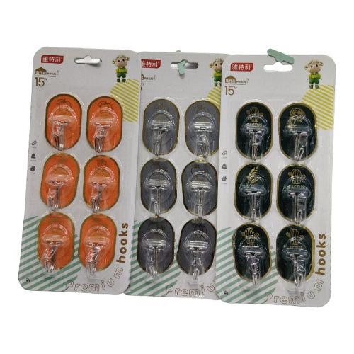 Multi-Purpose 6PC Wall Hook for Home & Office