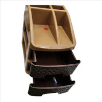 Nakoda plastic Pride Drawer 2 Layer Plastic Drawer System for Kitchen, Offices, Home, Hospitals, Schools, Doctors, Beauty Parlour, Saloons Colour Bamboo, Color May Vary, (21.4 x 17.3 x 22.4) cm
