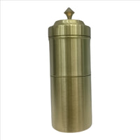 Handcrafted Pure Brass Coffee Filter with Sting Lid – Traditional South Indian Drip Brewer for Authentic Filter Kaapi, Durable & Elegant