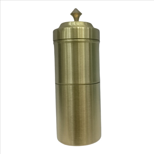 Handcrafted Pure Brass Coffee Filter with Sting Lid – Traditional South Indian Drip Brewer for Authentic Filter Kaapi, Durable & Elegant