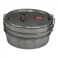 Stainless Steel Food Carrier Oval Double Lunch Box/Tiffen Box Medium - 1 Unit