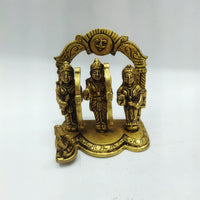 Shree Ram Darbar Brass Antique Pooja Decorative Figurine (4 × 2 × 3.5 Inch)