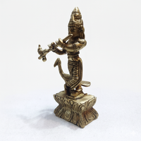 Brass Krishna Idol Playing Flute – 5.5 Inch