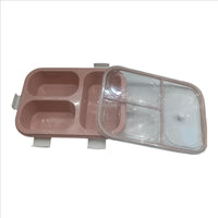 3-Compartment Leak-Proof Lunch Box Container with Secure Locking Clips, Blue