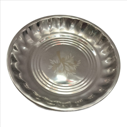 Stainless peacock design Steel Plate – Premium Quality (6 pc set)