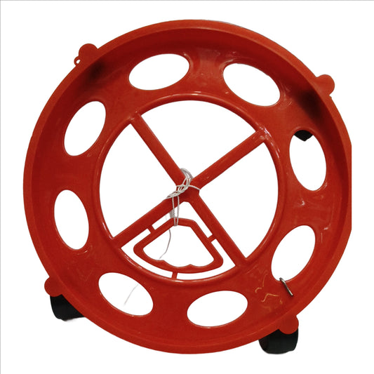 Durable Plastic Gas Cylinder Trolley with Wheels Gas Stand Lpg Cylinder Stand for Home and Kitchen- Red, 1 Piece