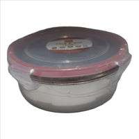 Stainless Steel Airtight Leak Proof Food Storage Container, Transparent Plastic Click-Lock Lid
