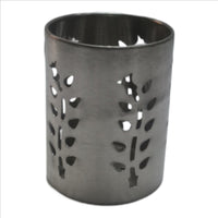 Stainless Steel Leaf Hole Cutlery Holder, Spoon Holder, Pen Holder, Brush Stand (Round)