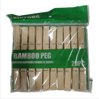 Wooden Clips Bamboo Cloth Pegs Set of 20 Clips