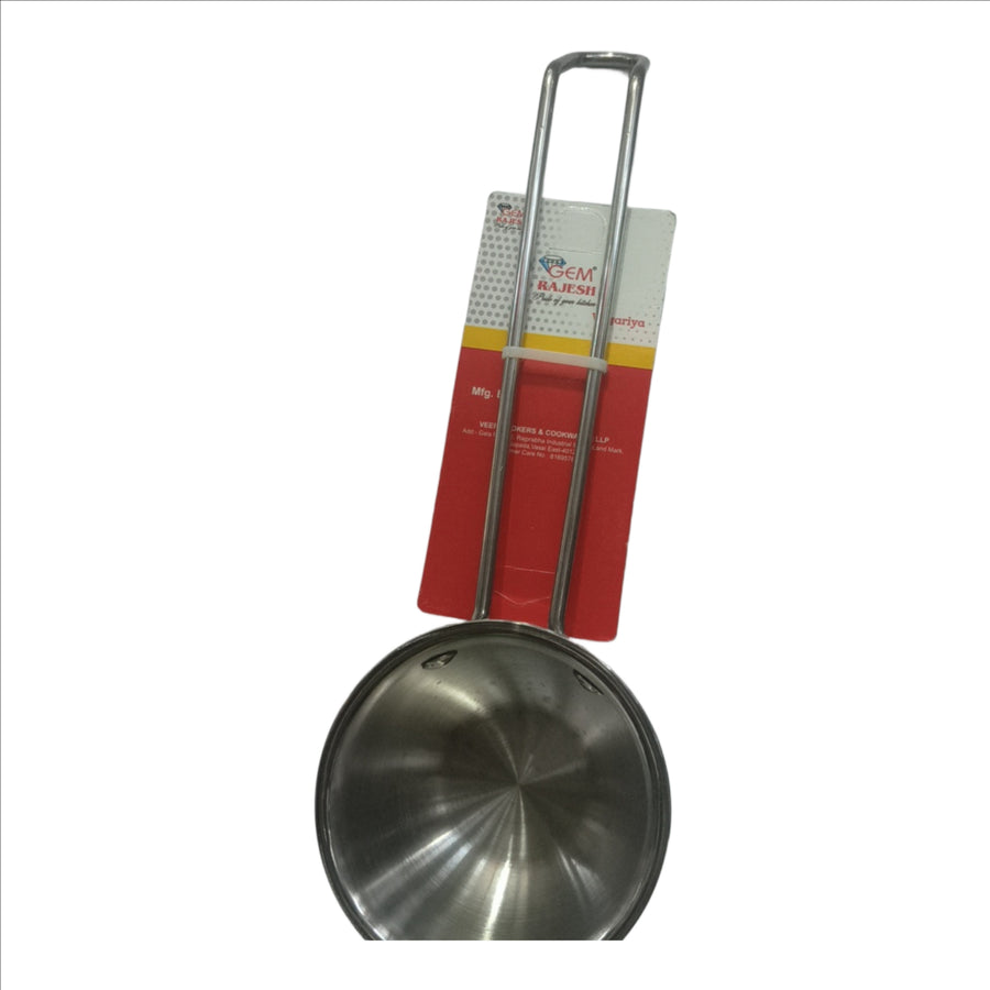 (TRIPLY) Stainless Steel Tadka pan with Long Handle, Spice Roasting Tadka Pan, Vagaria with Long Handle Frying Pan Spice Heating Pan